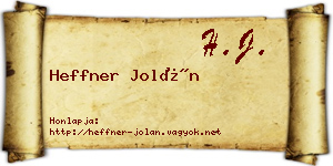 Heffner Jolán névjegykártya