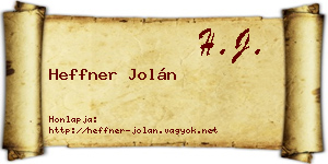Heffner Jolán névjegykártya